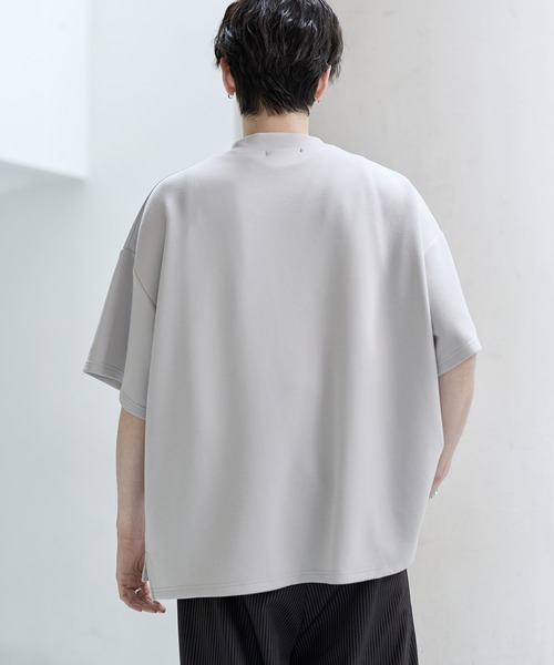 ASTRONOMY（アストロノミー）の「防シワ/抗ピリング ポンチモックネック半袖カットソー（Tシャツ/カットソー・メンズ・チャコール/ホワイト/グレー/ブラック・S/M/L/XL）」の8枚目の写真