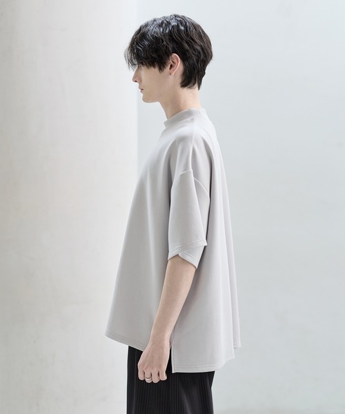 ASTRONOMY（アストロノミー）の「防シワ/抗ピリング ポンチモックネック半袖カットソー（Tシャツ/カットソー・メンズ・チャコール/ホワイト/グレー/ブラック・S/M/L/XL）」の20枚目の写真