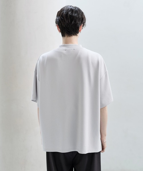 ASTRONOMY（アストロノミー）の「防シワ/抗ピリング ポンチモックネック半袖カットソー（Tシャツ/カットソー・メンズ・チャコール/ホワイト/グレー/ブラック・S/M/L/XL）」の21枚目の写真