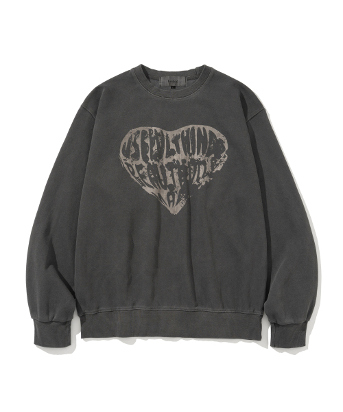 KNITTED(ニッティド)の「ピグメントハート スウェット CHARCOAL(スウェット・レディース・その他・MEDIUM/LARGE/X-LARGE)」の1枚目の写真