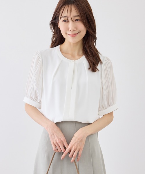 ROPE' PICNIC（ロペピクニック）の「袖プリーツハーフスリーブブラウス（シャツ/ブラウス・レディース・チャコールグレー/ホワイト/サックスブルー/ラベンダー・FREE）」の14枚目の写真