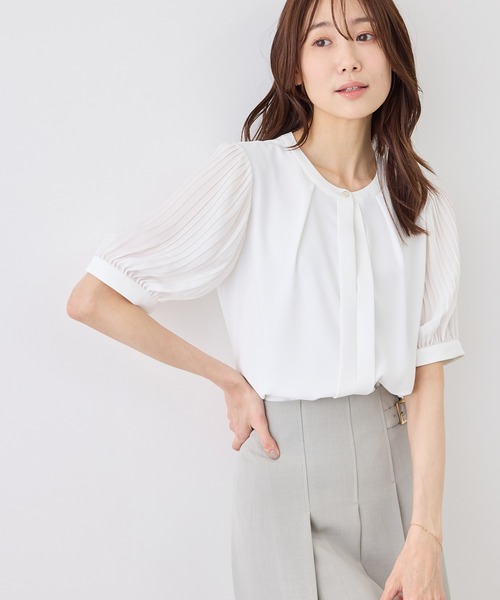 ROPE' PICNIC（ロペピクニック）の「袖プリーツハーフスリーブブラウス（シャツ/ブラウス・レディース・チャコールグレー/ホワイト/サックスブルー/ラベンダー・FREE）」の17枚目の写真
