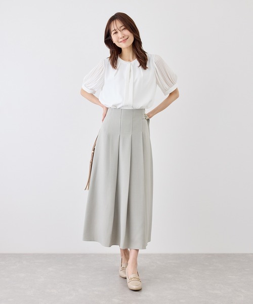 ROPE' PICNIC（ロペピクニック）の「袖プリーツハーフスリーブブラウス（シャツ/ブラウス・レディース・チャコールグレー/ホワイト/サックスブルー/ラベンダー・FREE）」の13枚目の写真
