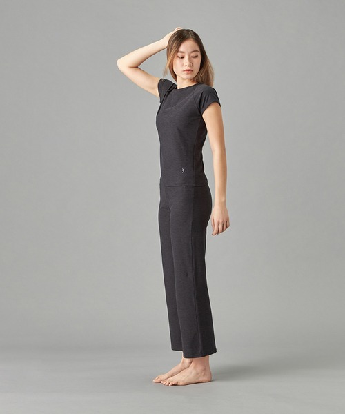 Chacott(チャコット)の「PeachMokuTシャツ(Tシャツ/カットソー・レディース・杢グレー/ライラック・M)」の5枚目の写真