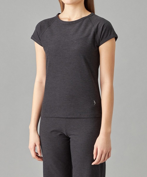 Chacott(チャコット)の「PeachMokuTシャツ(Tシャツ/カットソー・レディース・杢グレー/ライラック・M)」の6枚目の写真
