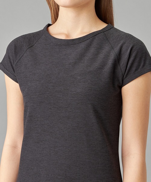 Chacott(チャコット)の「PeachMokuTシャツ(Tシャツ/カットソー・レディース・杢グレー/ライラック・M)」の7枚目の写真