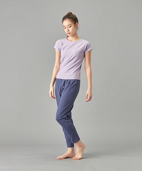Chacott(チャコット)の「PeachMokuTシャツ(Tシャツ/カットソー・レディース・杢グレー/ライラック・M)」の4枚目の写真