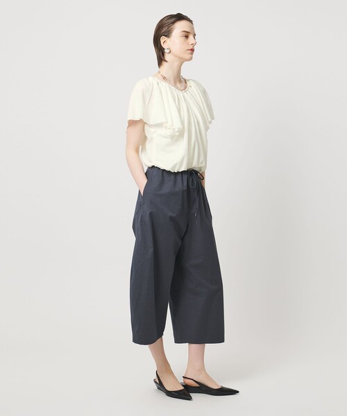 ASTRAET（アストラット）の「＜ASTRAET＞フリルギャザー Vネックブラウス（シャツ/ブラウス・レディース・ブラック/オフホワイト・FREE）」の12枚目の写真