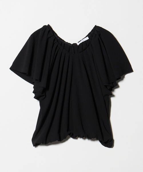 ASTRAET（アストラット）の「＜ASTRAET＞フリルギャザー Vネックブラウス（シャツ/ブラウス・レディース・ブラック/オフホワイト・FREE）」の16枚目の写真