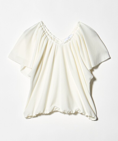 ASTRAET（アストラット）の「＜ASTRAET＞フリルギャザー Vネックブラウス（シャツ/ブラウス・レディース・ブラック/オフホワイト・FREE）」の21枚目の写真