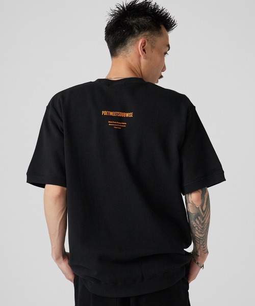 POET MEETS DUBWISE（ポエットミーツダブワイズ）の「POET MEETS DUBWISE/ポエットミーツダブワイズ PMD LOGO BACKPILE SWEAT T-Shirt スウェットTシャツ 2026年 夏 夏服（Tシャツ/カットソー・メンズ・ブラック系その他/ブラック系その他2・L/XL）」の17枚目の写真
