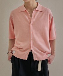 セール】Shirt layered half sleeve knit polo shirt / シャツ
