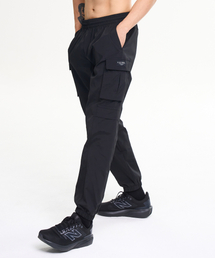 LAZYBEE（レイジービー）の「ストレッチ4ポケットカーゴジョガーパンツデイリー登山運動スポーツパンツMブラック（スウェットパンツ）」