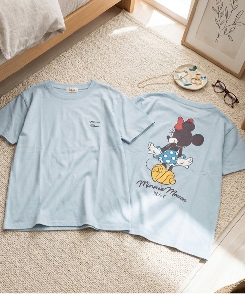 Disney(ディズニー)の「【DISNEY/ディズニー】ミッキー・ミニー・ドナルド・デイジー バックスタイルプリント半袖Tシャツ MICKEY AND FRIENDS(Tシャツ/カットソー・レディース・ライム/ピンク/サックスブルー/ブラック・LARGE/MEDIUM)」の3枚目の写真