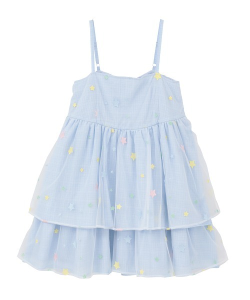 Candy Stripper（キャンディストリッパー）の「SHEER TWINKLE CAMISOLE MINI ドレス（ワンピース・レディース・ライトイエロー/ライトピンク/ライトブルー・FREE）」の2枚目の写真
