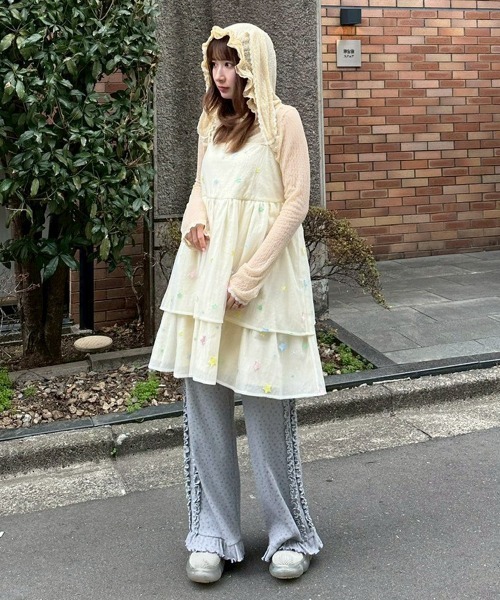 Candy Stripper（キャンディストリッパー）の「SHEER TWINKLE CAMISOLE MINI ドレス（ワンピース・レディース・ライトイエロー/ライトピンク/ライトブルー・FREE）」の17枚目の写真