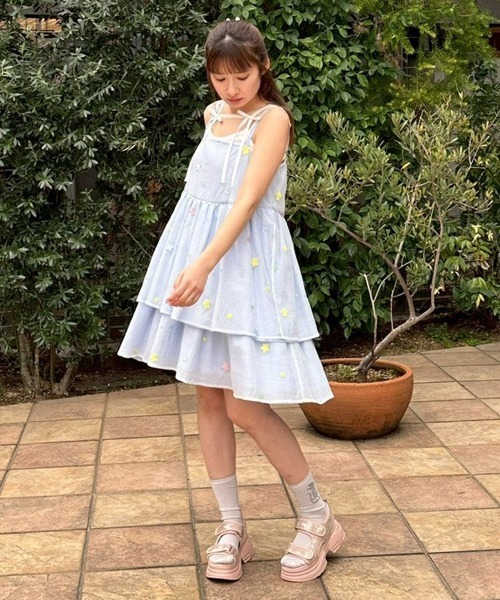 セール】SHEER TWINKLE CAMISOLE MINI ドレス（ワンピース）｜Candy