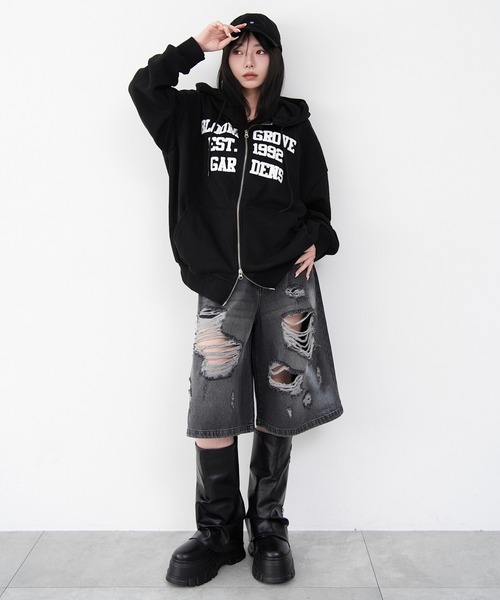 WEGO(ウィゴー)の「WEGO/【26年春夏新作】発泡ロゴジップパーカー(パーカー・レディース・ブラック/杢グレー・FREE)」の21枚目の写真