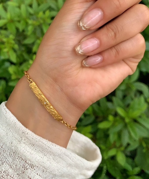 plate bracelet/【ハワイアンジュエリー】【サージカルステンレス 