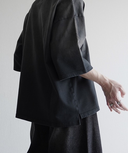 ELLUV(エルブ)の「【ELLUV/エルヴ】ファインコットンスムース ヴィンテージスノーグラデーション ショート丈 半袖VネックTシャツ(Tシャツ/カットソー・メンズ・グレー系その他/ブラック系その他/ホワイト系その他・S/M/L)」の12枚目の写真