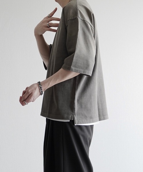 ELLUV(エルブ)の「【ELLUV/エルヴ】ファインコットンスムース ヴィンテージスノーグラデーション ショート丈 半袖VネックTシャツ(Tシャツ/カットソー・メンズ・グレー系その他/ブラック系その他/ホワイト系その他・S/M/L)」の20枚目の写真