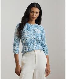 LAUREN RALPH LAUREN | ペイズリー ケーブルニット コットン セーター(ニット/セーター)