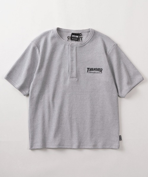 THRASHER(スラッシャー)の「【70】【THRASHER/スラッシャー】ワンポイント刺繍 リブ編み ヘンリーネックTシャツ/ヘビーウェイト/ユニセックス(Tシャツ/カットソー・メンズ・グレー/ブラック/ホワイト・S/L/M)」の7枚目の写真