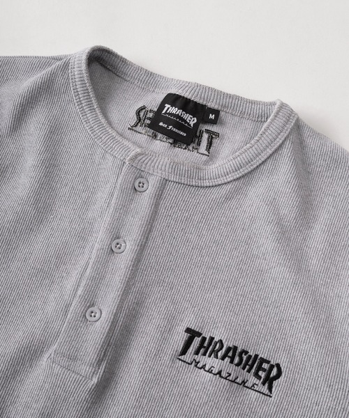 THRASHER(スラッシャー)の「【70】【THRASHER/スラッシャー】ワンポイント刺繍 リブ編み ヘンリーネックTシャツ/ヘビーウェイト/ユニセックス(Tシャツ/カットソー・メンズ・グレー/ブラック/ホワイト・S/L/M)」の9枚目の写真