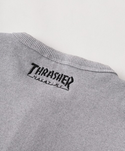 THRASHER(スラッシャー)の「【70】【THRASHER/スラッシャー】ワンポイント刺繍 リブ編み ヘンリーネックTシャツ/ヘビーウェイト/ユニセックス(Tシャツ/カットソー・メンズ・グレー/ブラック/ホワイト・S/L/M)」の4枚目の写真