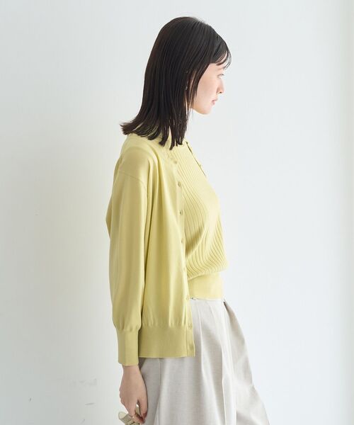 YECCA VECCA(イェッカヴェッカ)の「【マシンウォッシャブル/接触冷感】カーディガン(カーディガン/ボレロ・レディース・オフホワイト/グリーン/ブラック/イエロー・FREE)」の9枚目の写真