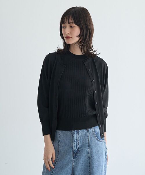 YECCA VECCA(イェッカヴェッカ)の「【マシンウォッシャブル/接触冷感】カーディガン(カーディガン/ボレロ・レディース・オフホワイト/グリーン/ブラック/イエロー・FREE)」の18枚目の写真