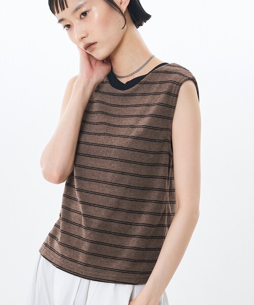 NOMINE(ノミネ)の「前後2WAY パイル タンク(タンクトップ・レディース・グレー/ブラック/グリーン/モカ・フリー)」の3枚目の写真