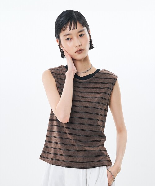 NOMINE(ノミネ)の「前後2WAY パイル タンク(タンクトップ・レディース・グレー/ブラック/グリーン/モカ・フリー)」の19枚目の写真