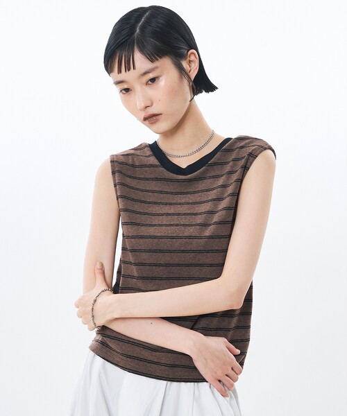 NOMINE(ノミネ)の「前後2WAY パイル タンク(タンクトップ・レディース・グレー/ブラック/グリーン/モカ・フリー)」の10枚目の写真