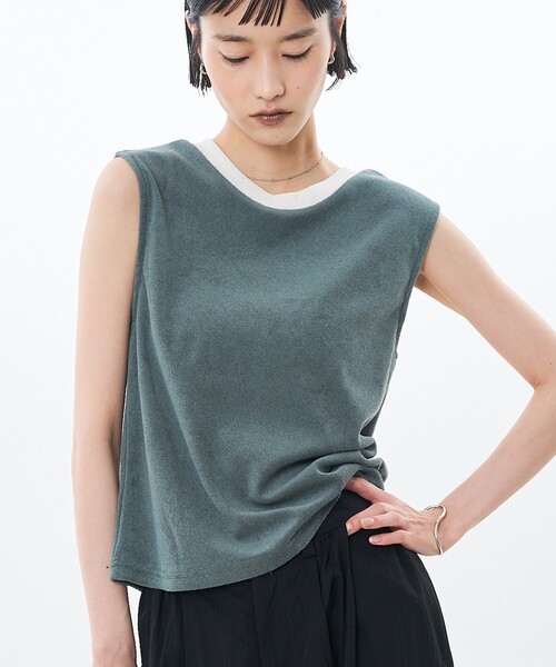 NOMINE(ノミネ)の「前後2WAY パイル タンク(タンクトップ・レディース・グレー/ブラック/グリーン/モカ・フリー)」の8枚目の写真