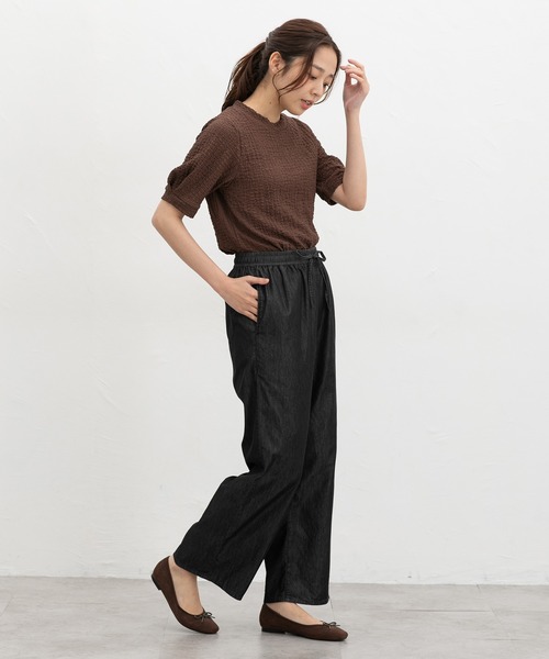 Honeys(ハニーズ)の「【ハニさら・接触冷感】クールストレート(股下63cm)(デニムパンツ・レディース・ブラック/ブルー/インディゴブルー・3L/L/LL/M/S)」の17枚目の写真
