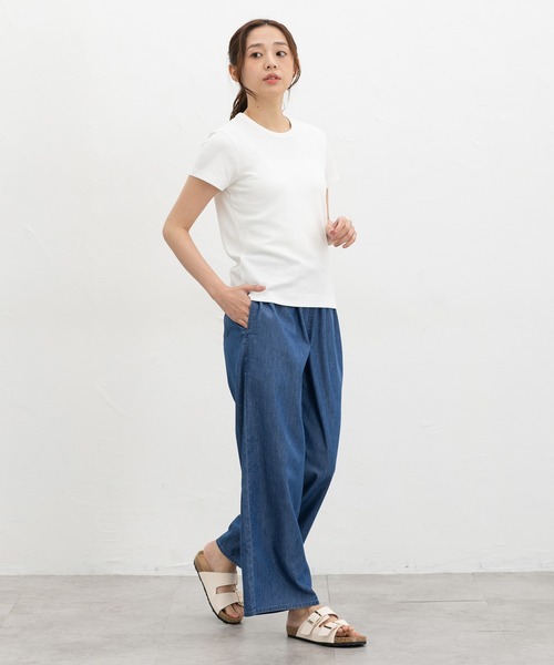 Honeys(ハニーズ)の「【ハニさら・接触冷感】クールストレート(股下63cm)(デニムパンツ・レディース・ブラック/ブルー/インディゴブルー・3L/L/LL/M/S)」の19枚目の写真