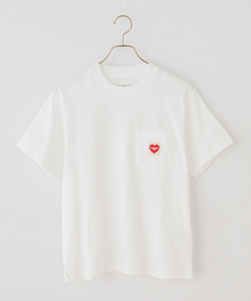 Carhartt WIP(カーハートダブリューアイピー)の「CARHARTT / カーハート ダブリューアイピー W' S/S POCKET HEART T-SHIRT(Tシャツ/カットソー・レディース・ホワイト/サックスブルー/ブラック・SMALL/X-SMALL)」の2枚目の写真