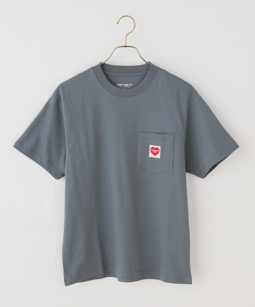 Carhartt WIP(カーハートダブリューアイピー)の「CARHARTT / カーハート ダブリューアイピー W' S/S POCKET HEART T-SHIRT(Tシャツ/カットソー・レディース・ホワイト/サックスブルー/ブラック・SMALL/X-SMALL)」の1枚目の写真