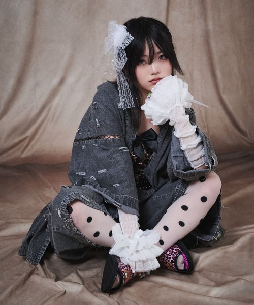 GALFY(ガルフィー)の「GALFY(ガルフィー)バチバチピアス甚平/デニム甚平/ダメージ加工/上下セットアップ(浴衣・メンズ・グレー/ブラック/サックスブルー・L/LL)」の12枚目の写真