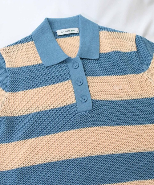 LACOSTE(ラコステ)の「ラコステボーダーポロニット(ニット/セーター・レディース・ブルー系・36)」の8枚目の写真