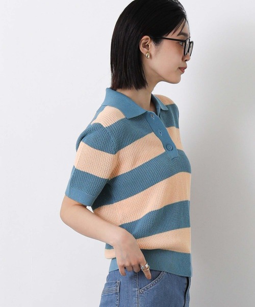 LACOSTE(ラコステ)の「ラコステボーダーポロニット(ニット/セーター・レディース・ブルー系・36)」の18枚目の写真