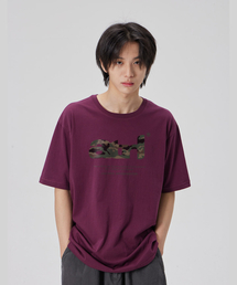 [ATRL カモ]コットンルーズフィット半袖Tシャツ_プラムパープル