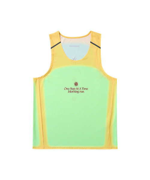 BUTTON SEOUL(ボタンソウル)の「サンライズグラフィックモーニングランスリーブレス(3カラー)(Tシャツ/カットソー・メンズ・ブラック/ライム/ピンク・SMALL/MEDIUM/LARGE/X-LARGE)」の1枚目の写真