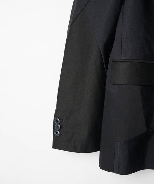 ANREALAGE（アンリアレイジ）の「【ANREALAGE】PANEL PATCHWORK DOUBLE JACKET（テーラードジャケット・メンズ・カーキ/ブラック・50/48）」の15枚目の写真