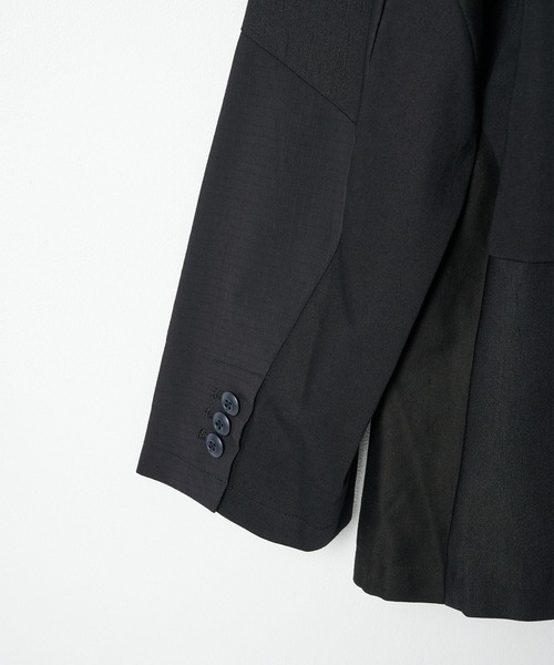 ANREALAGE（アンリアレイジ）の「【ANREALAGE】PANEL PATCHWORK DOUBLE JACKET（テーラードジャケット・メンズ・カーキ/ブラック・50/48）」の13枚目の写真