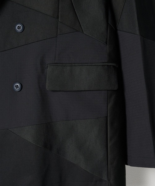 ANREALAGE（アンリアレイジ）の「【ANREALAGE】PANEL PATCHWORK DOUBLE JACKET（テーラードジャケット・メンズ・カーキ/ブラック・50/48）」の10枚目の写真