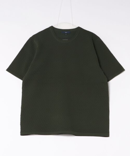 g-stage（ジーステージ）の「【RES】【g-stage】春夏ブリスタ― サマーニット クルーネック Tシャツ ジ－ステ－ジ（Tシャツ/カットソー・メンズ・オレンジ/グリーン・50/48/46）」の2枚目の写真