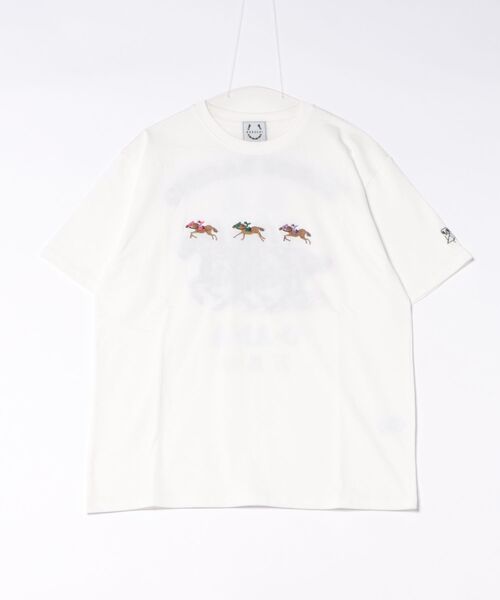 JUGLANS(ユグランス)の「【BAKUCHI】競馬 TEE(Tシャツ/カットソー・メンズ・ブラック/ホワイト・L/M/XL)」の1枚目の写真