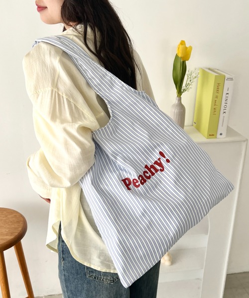 wears(ウェアーズ)の「【A4収納可】ロゴマルシェトートバッグ(トートバッグ・レディース・ブルー/ホワイト/ブラック/グリーン/グレー/レッド・FREE)」の1枚目の写真